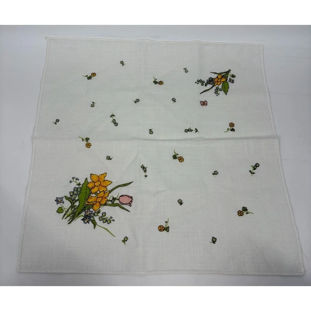 VTG Floral Linen Napkins Set of 6 Cottagecore Table Decor Spring‎ Farmhouse